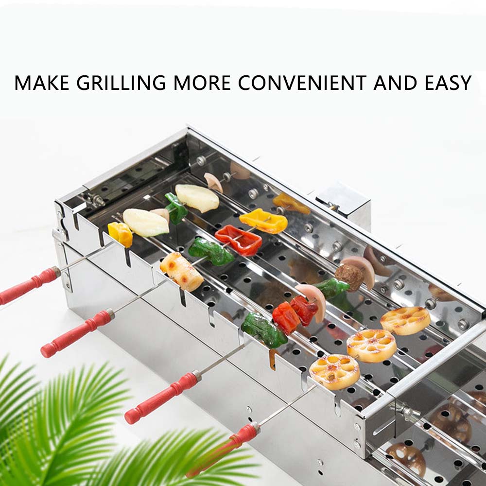 Hot Dog Press - 商用ステンレス鋼グリル串全自動バーベキュー回転機幅調整可能ホットドッグローラー