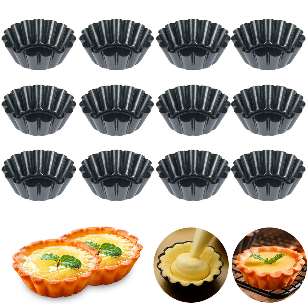 Egg Waffle Pan - 焦げ付き防止ケーキパン型,パイ用,ピザ用,ケーキ,卵,アート用,ベーキングツール,ベーキングツール,12個