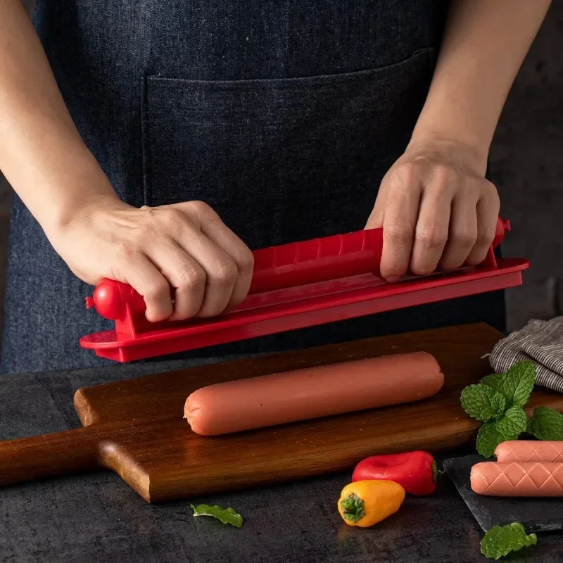 Hot Dog Press - ホットドッグスライサークリスクロス耐久性のある ABS プラスチッククリスピーエッジに最適クリスクロス家庭用キッチン用品アクセサリー