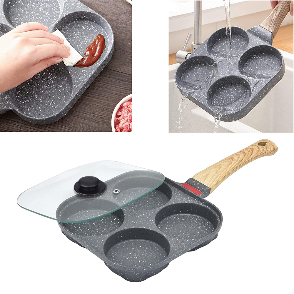 ノンスティック4カップエッグフライパン（フリップ式蓋付き）、 - Egg Waffle Pan のレビューと価格
