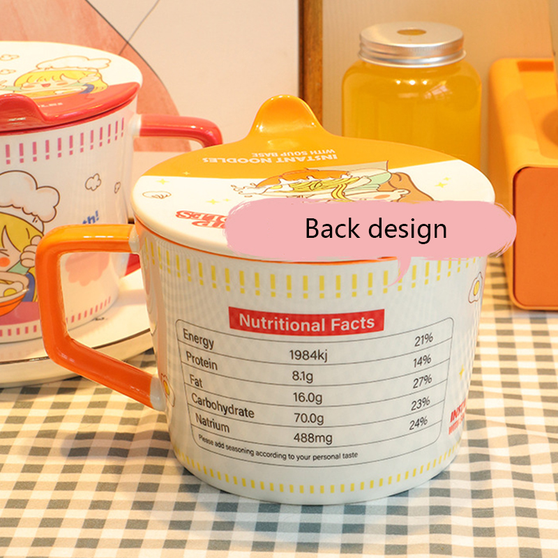 漫画風インスタントラーメンボウル 蓋付き 950ml サラダ - Dim Sum Basket のレビューと価格