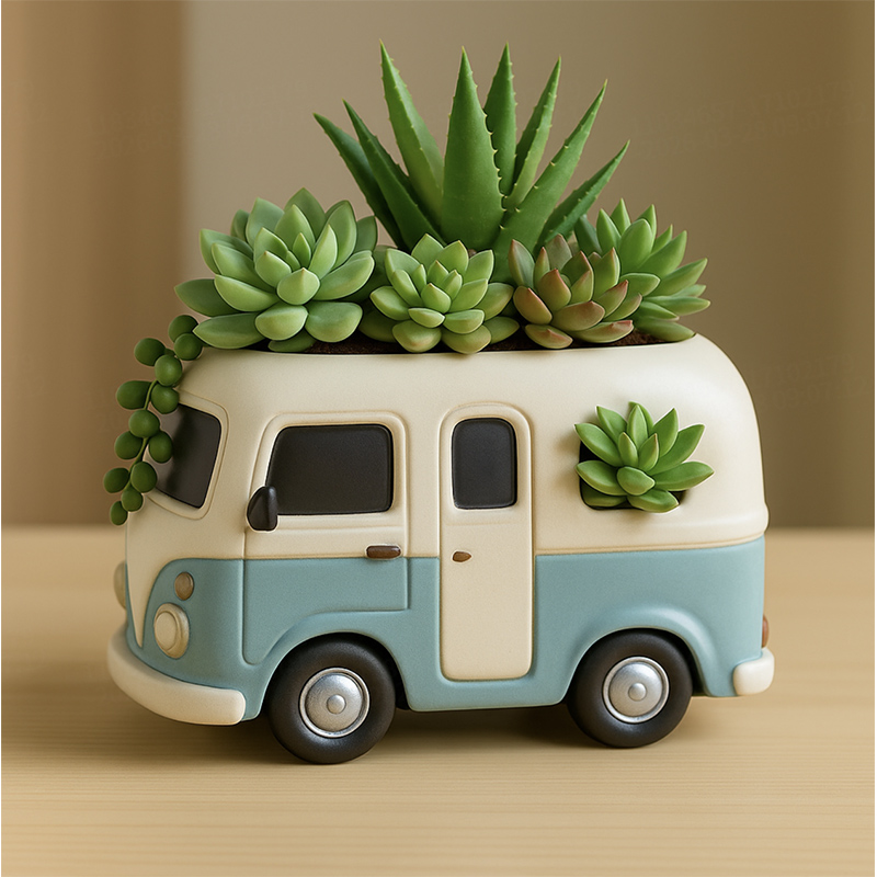 3Dヴィンテージバス型多肉植物鉢シリコンモールドDIY多肉植 - Potsticker Mold のレビューと価格