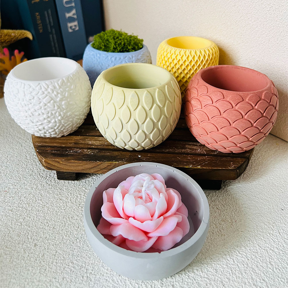 フィッシュスケールパターンセメントキャンドルモールド、コンク - Potsticker Mold のレビューと価格