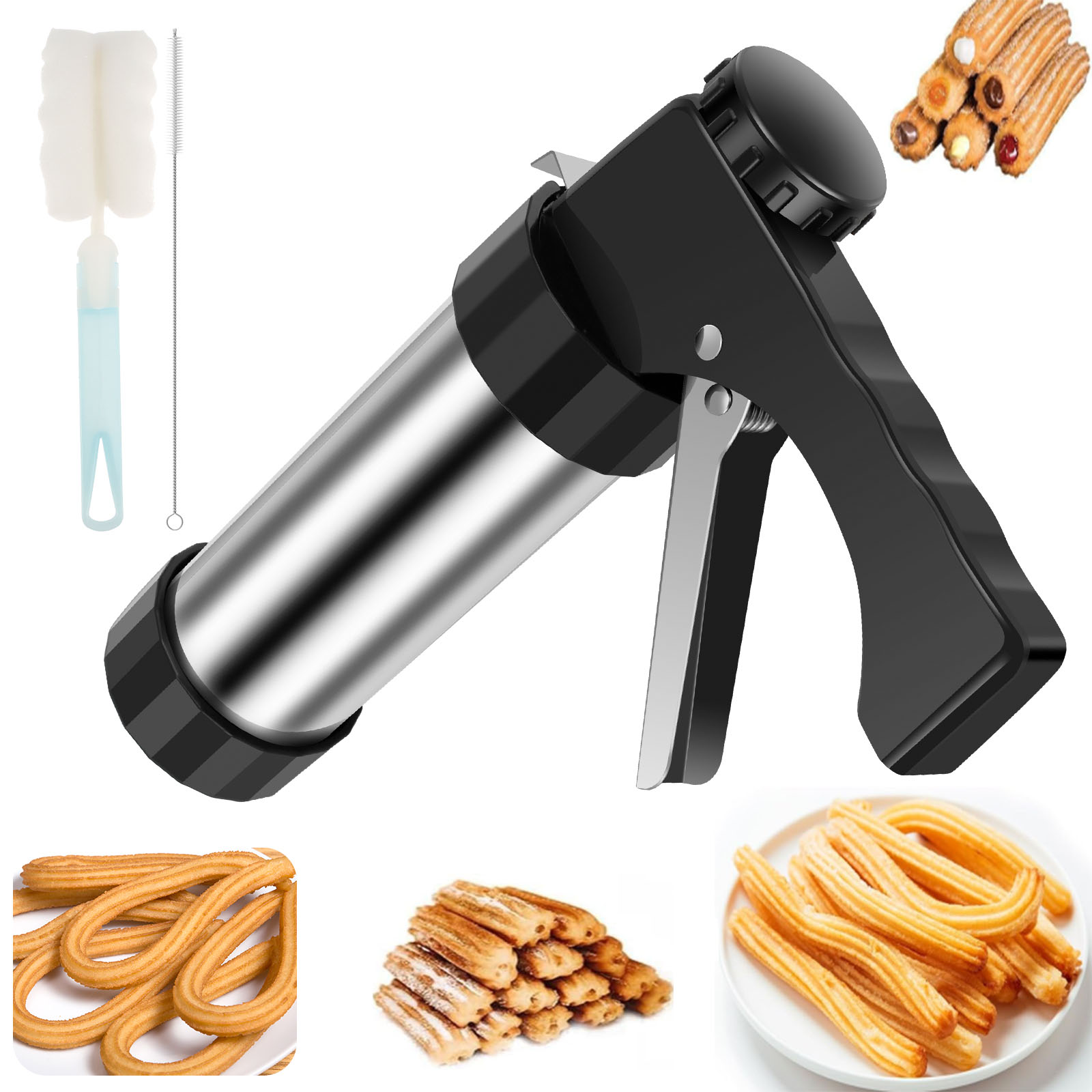チュロス製造機 クッキー プレスガンキット ステンレス製 ケ - Churros Maker Gun のレビューと価格