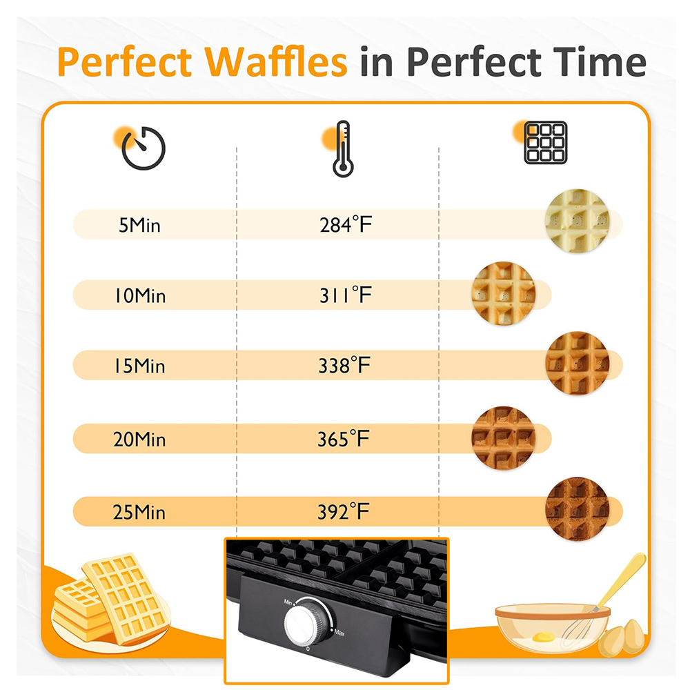 4 スライスベルギーワッフルメーカー 1500 ワットダブル - Egg Waffle Pan のレビューと価格