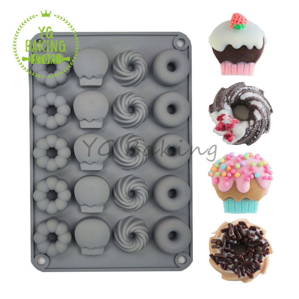 ドリカ-3Dシリコンデザートと石鹸型,チョコレート,石鹸,キ - Donut Mold Silicone のレビューと価格