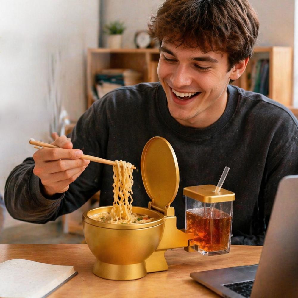 トイレ型ラーメンボウルセット、内蔵ドリンクカップとストローデ - Dim Sum Basket のレビューと価格