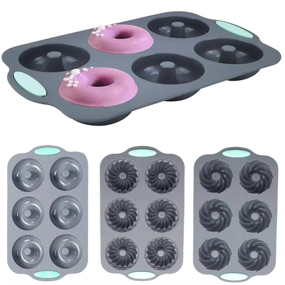 ノンスティックシリコンドーナツ型 6穴円筒形コイルテクスチャ - Donut Mold Silicone のレビューと価格