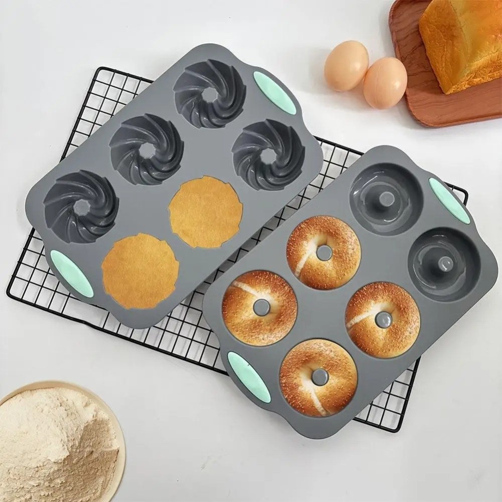 ノンスティックシリコンドーナツ型 6穴円筒形コイルテクスチャ - Donut Mold Silicone のレビューと価格