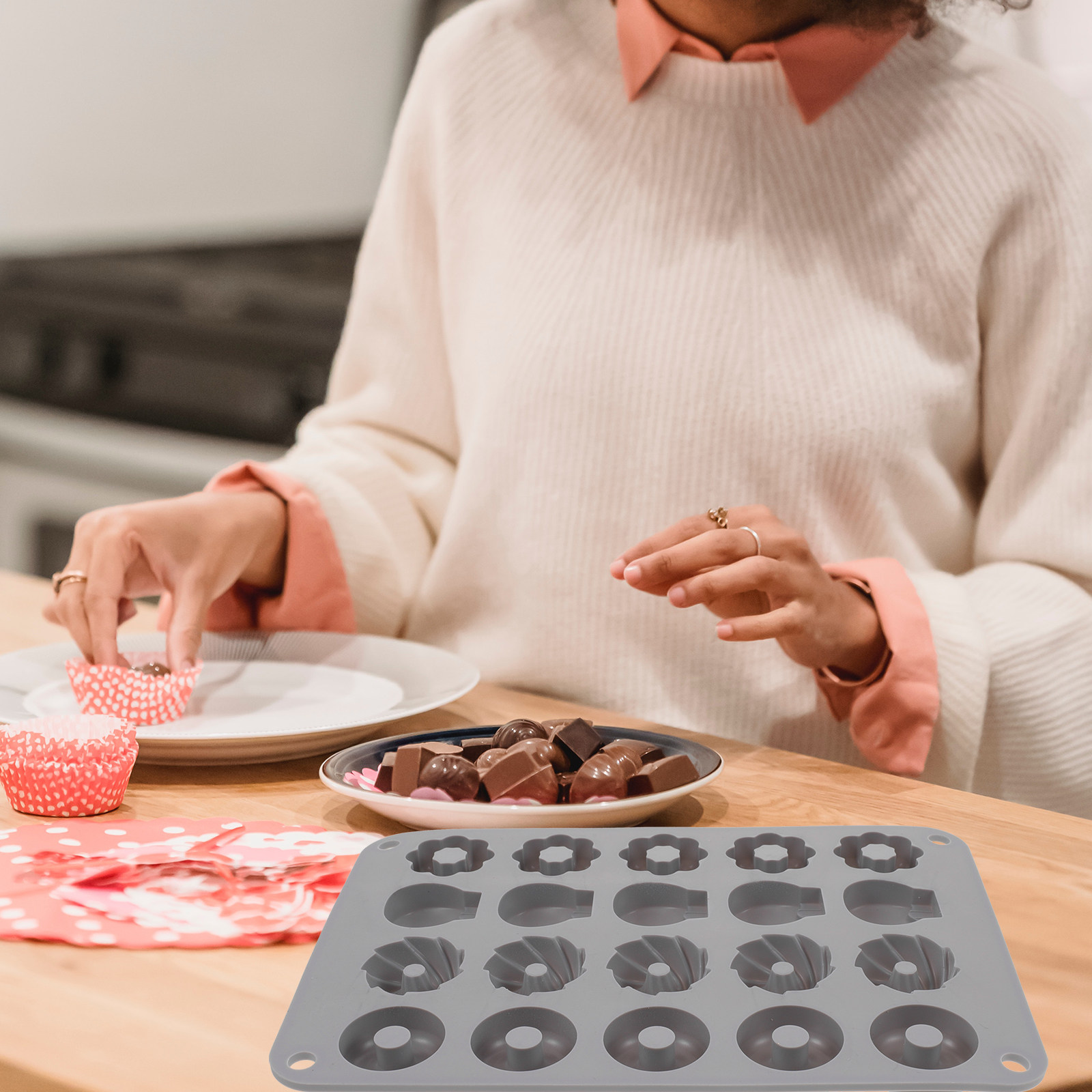 ミニドーナツシリコンモールド 耐熱 チョコレート ゼリー キ - Donut Mold Silicone のレビューと価格